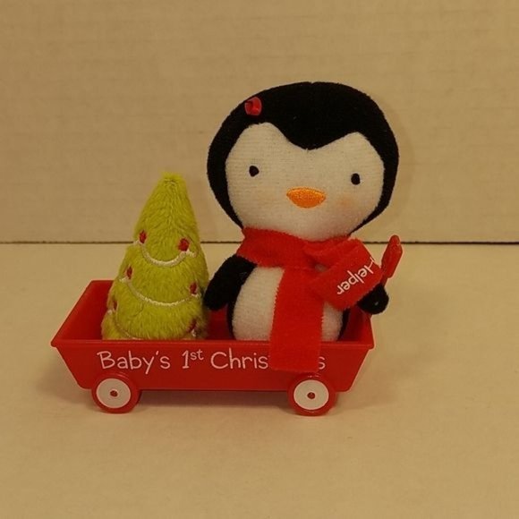 Hallmark Keepsake Ornament Baby's 1st Christmas PENGUIN WAGON - Picture 8 of 8